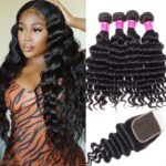 Loose Deep Wave 4 Bundles With 5×5 Closure 100% Human Hair Extension