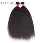 Recool Hair Brazilian Kinky Straight Hair 3 Bundles Deal Mink Hair Yaki Straight Human Hair Weave - Image 2