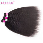 Recool Hair Brazilian Kinky Straight Hair 3 Bundles Deal Mink Hair Yaki Straight Human Hair Weave - Image 4