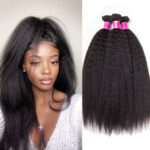 Recool Hair Brazilian Kinky Straight Hair 3 Bundles Deal Mink Hair Yaki Straight Human Hair Weave