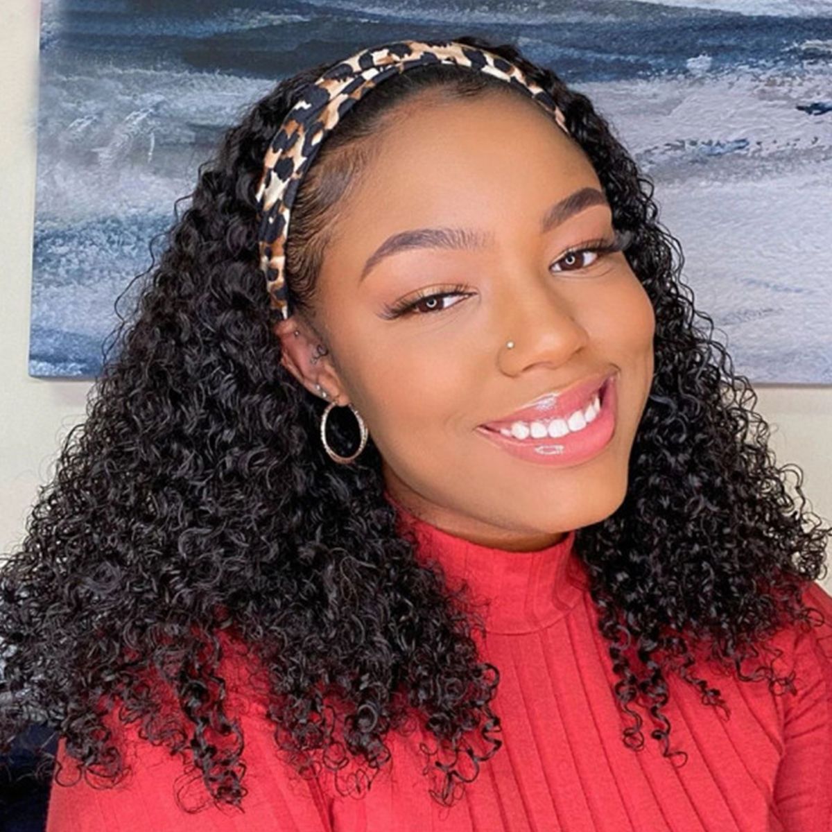 Headband Wig Kinky Curly Shoulder Length Wig Headband Wig Kinky Curly Shoulder Length Wig - Image 1