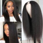 Kinky Straight Hair V Part Wigs Human Hair Wig Glueless Install 180% Natural Scalp - Image 3