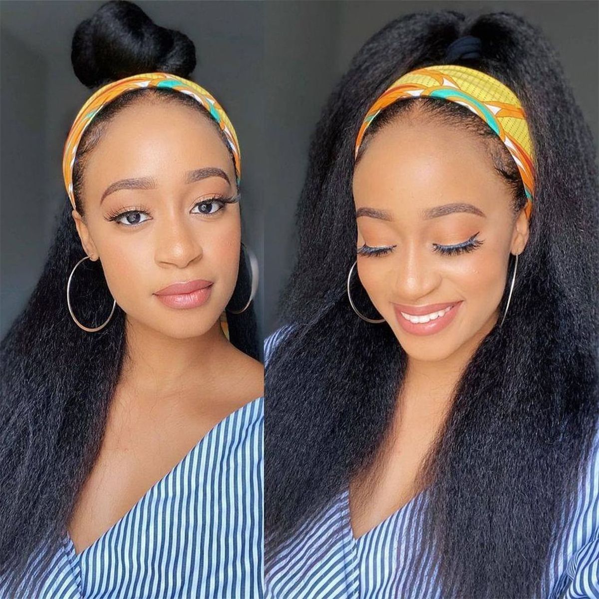 Kinky Straight Headband Wigs Human Hair Wigs Zero Skills Needed Kinky Straight Headband Wigs Human Hair Wigs Zero Skills Needed - Image 1