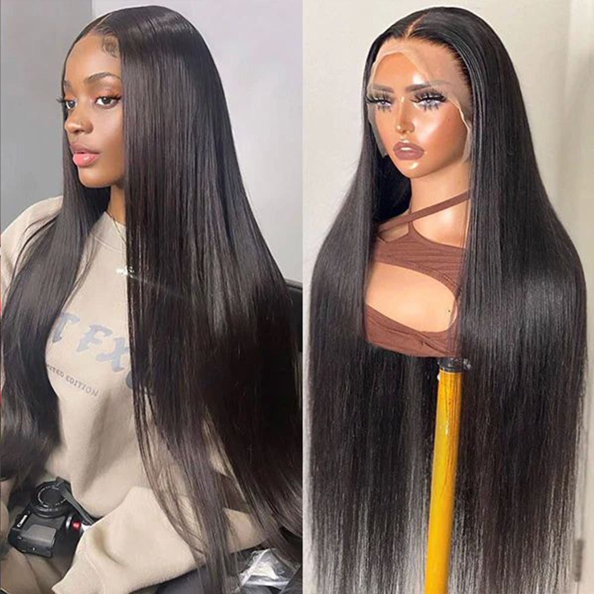 30-40 Inch Long Straight Human Hair Wig 6×5 13×4 HD Lace Frontal Wigs 30-40 Inch Long Straight Human Hair Wig 6×5 13×4 HD Lace Frontal Wigs - Image 1