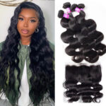 Recool Hair Lace Frontal Closure With Bundles Malaysian Body Wave Hair 4 Bundles With Frontal 10A Virgin Human Hair