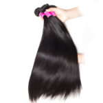 5×5 HD Lace Closure with Bundles Straight 3 Bundles Swiss Lace 100% Human Virgin Hair Free Part - Image 3