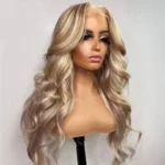 Barbie Blonde With Brown Highlights 13×4 HD Lace Frontal Body Wave P16/613 Mix Color Straight Hair Wigs - Image 9