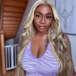 Barbie Blonde With Brown Highlights 13×4 HD Lace Frontal Body Wave P16/613 Mix Color Straight Hair Wigs - Image 7