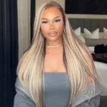 Barbie Blonde With Brown Highlights 13×4 HD Lace Frontal Body Wave P16/613 Mix Color Straight Hair Wigs - Image 5