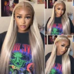 Barbie Blonde With Brown Highlights 13×4 HD Lace Frontal Body Wave P16/613 Mix Color Straight Hair Wigs
