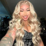 Ash Blonde Highlight Wig 13×4 Full Frontal HD Lace Body Wave Mix Color Straight P16/613 Human Hair Wig - Image 5