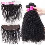 Recool Hair 4 Bundles With 13×4 Frontal Jerry Curly Virgin Human Hair Extension - Image 2