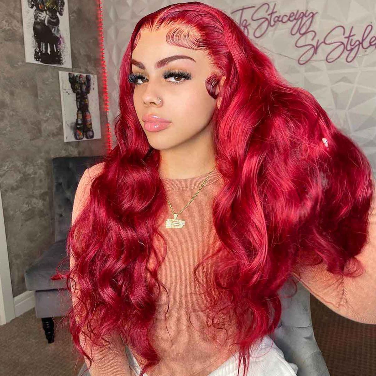 Red Body Wave Undetectable 6×5 13×4 HD Lace Front Wig Human Hair Wigs Red Body Wave Undetectable 6×5 13×4 HD Lace Front Wig Human Hair Wigs - Image 1