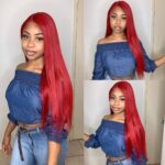 Red Straight HD Lace Front Wig Virgin Human Hair Wigs - Image 5
