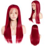 Red Straight HD Lace Front Wig Virgin Human Hair Wigs - Image 4