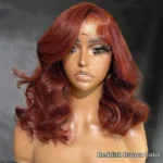 Short Loose Body Wave 6×5 HD Lace Glueless Wig Reddish Brown/99J Burgundy/Brown Color 100% Human Hair - Image 8