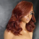 Short Loose Body Wave 6×5 HD Lace Glueless Wig Reddish Brown/99J Burgundy/Brown Color 100% Human Hair - Image 9