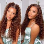 Reddish Brown Color Deep Wave HD Lace Front Wig Trendy Color - Image 6