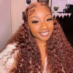 Reddish Brown Color Deep Wave HD Lace Front Wig Trendy Color - Image 5