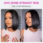 Sleek Bone Straight Bob 2×6 HD Lace Glueless Blunt Cut Middle Part Wig Super Double Drawn Hair Quality - Image 9