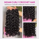 Feather Crochet Hair Indian Curly Human Hair Extensions Miracle Knots Protective Style - Image 5