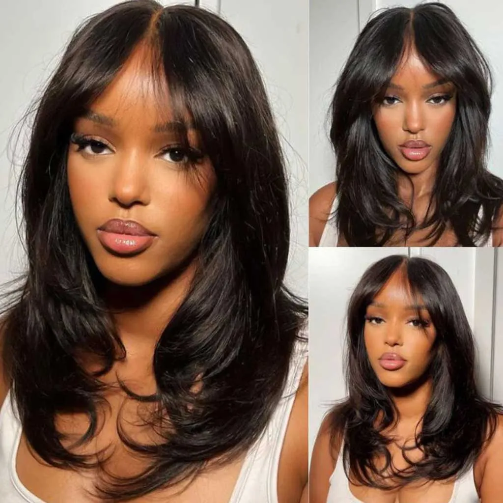 Butterfly Layered Haircut 6×5 HD Lace Wig Shoulder Length Pre-Styled Human Hair Wig Butterfly Layered Haircut 6×5 HD Lace Wig Shoulder Length Pre-Styled Human Hair Wig - Image 1