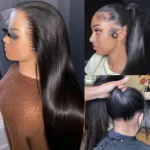 New 360 Lace Frontal Wigs Straight Human Hair Wigs Invisi-String 360 Wig - Image 3