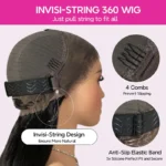 Deep Wave Invisi-String Snug Fit 360 Lace Frontal Wigs Pre-Bleached Knots Plucked Hairline - Image 8
