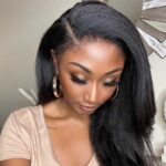 4C Edges Hairline Kinky Straight 13×4 Lace Front Wig Glueless Wig Super Natural - Image 2