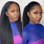 4C Edges Hairline Kinky Straight 13×4 Lace Front Wig Glueless Wig Super Natural - Image 6