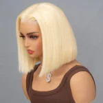 Glueless 613 Blonde Straight Bob Wig 6×5 Pre-Cut Lace Human Hair Wig Plucked Hairline - Image 2