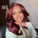 99j Burgundy Layered Loose Wave Lace Wig Glueless 6×5 Lace Human Hair Wig Shoulder Length - Image 7