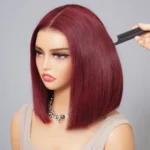 Dark Brown / 99j / Copper Brown Bob Wig Glueless 6×5 Pre-Cut HD Lace Wig Wear & Go - Image 10