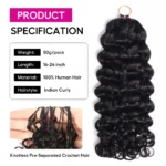 Feather Crochet Hair Indian Curly Human Hair Extensions Miracle Knots Protective Style - Image 6