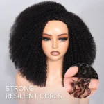 Afro Curly Half Wig With Layers Flip Over Glueless Wig Salon Quality 200% - Image 6