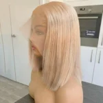 Ash Blonde Straight Bob Wig 13×6 Lace Front Human Hair Short Wigs - Image 5