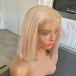 Ash Blonde Straight Bob Wig 13×6 Lace Front Human Hair Short Wigs - Image 4