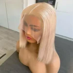 Ash Blonde Straight Bob Wig 13×6 Lace Front Human Hair Short Wigs - Image 3