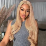 Ash Blonde Color 13×4 HD Lace Frontal Wig Body Wave Straight Human Hair Lace Wig - Image 5