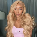 Ash Blonde Color 13×4 HD Lace Frontal Wig Body Wave Straight Human Hair Lace Wig