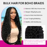 Human Bulk Hair for Boho Braiding Beach Curly / Burmese Curly / Body Wave Knotless Braids 100g/bundle - Image 7