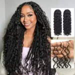 Feather Crochet Hair Miracle Knots Boho Braids Burmese Curly / Kinky Curly Human Hair Extensions - Image 12