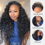 Beach Curly Natural Wave Half Wig Glueless Human Hair Wig 3 IN 1 Quick Install - Image 7