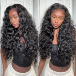 Beach Curly Natural Wave Half Wig Glueless Human Hair Wig 3 IN 1 Quick Install