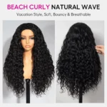 Beach Curly Natural Wave Half Wig Glueless Human Hair Wig 3 IN 1 Quick Install - Image 5