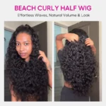 Beach Curly Natural Wave Half Wig Glueless Human Hair Wig 3 IN 1 Quick Install - Image 9