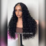 Beach Curly V Part Wig Natural Wave No Leave Out Human Hair Wigs - Image 4
