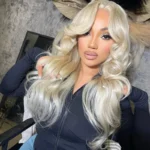 Glueless Blonde Wig With Curtain Bangs Pre-Cut 6×5 Lace & Bleached Knots - Image 2