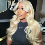 Glueless Blonde Wig With Curtain Bangs Pre-Cut 6×5 Lace & Bleached Knots - Image 5