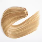 Blonde Highlight P16/613 Clip In Hair Extensions Straight Real Human Hair Seamless Blend 7pcs/pack - Image 4
